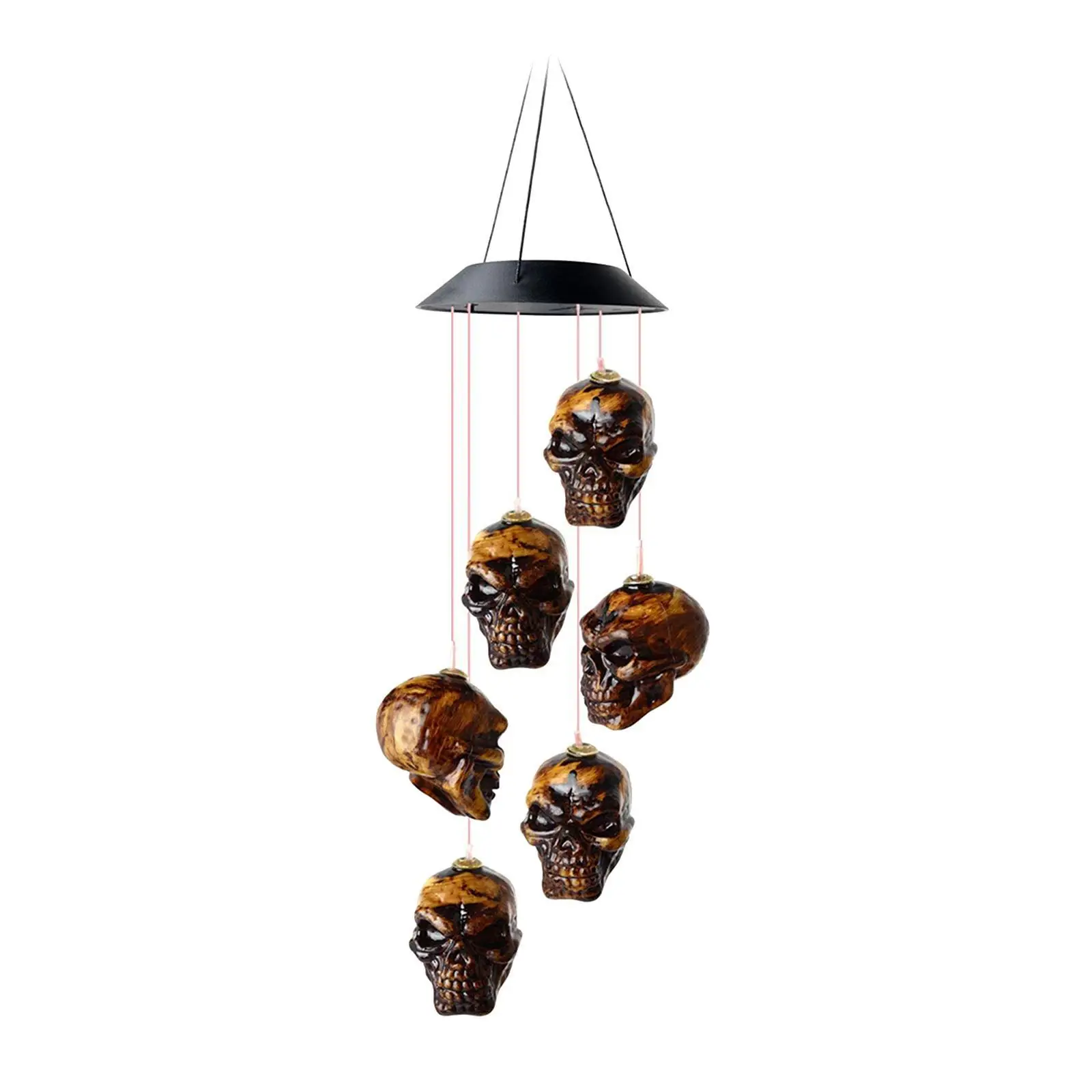 Solar Skull Wind Chimes Gifts Solar Outdoor Solar Hanging Lights Gardening Gifts for Halloween