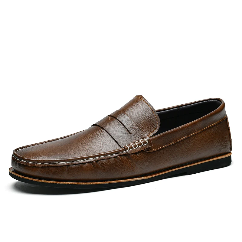 

Мужские лоферы Penny, топсайдеры, деловые туфли, большой размер 46, 47, кожаные мужские мокасины, мужская повседневная обувь для вождения, без шнуровки на плоской подошве