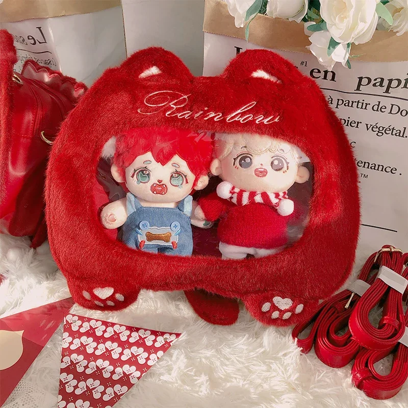 3way Ita Bag Kawaii zaini di peluche per le donne Cute Cartoon Cat Lolita Bag borsa a tracolla con Display trasparente Bolsos fuchesi