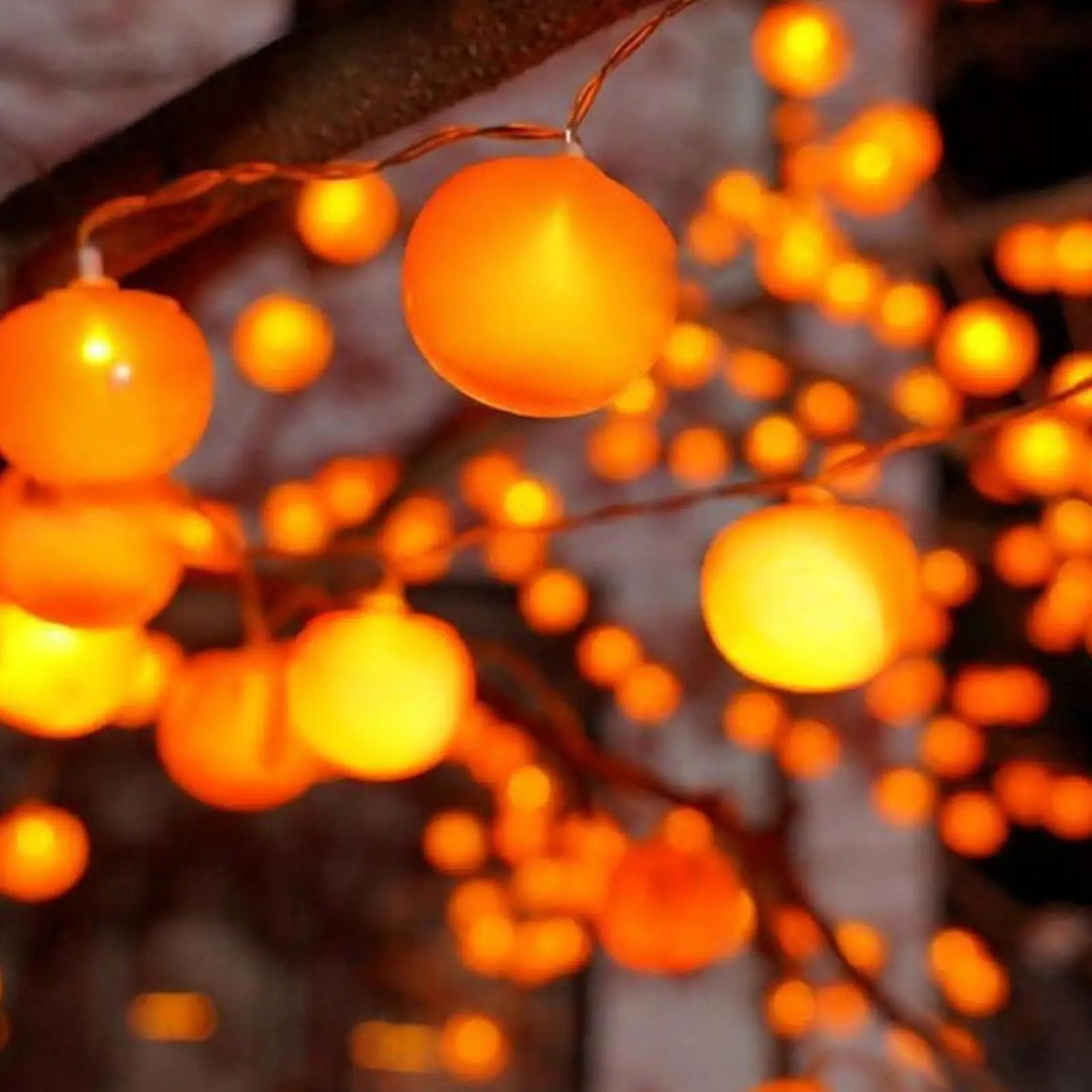 Persimmon LED String Lights Warm Copper Wire Decorative Light Lamp for Room Corner Garden Outdoor Use