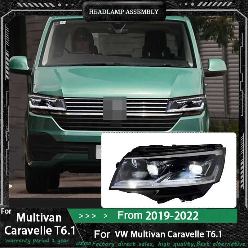 Headlight Styling FOR Volkswagen VW Caravelle T6.1 Front 2019-2022 Projector Lens Head Lamp LED Car Stuff Auto Mobile Accessory