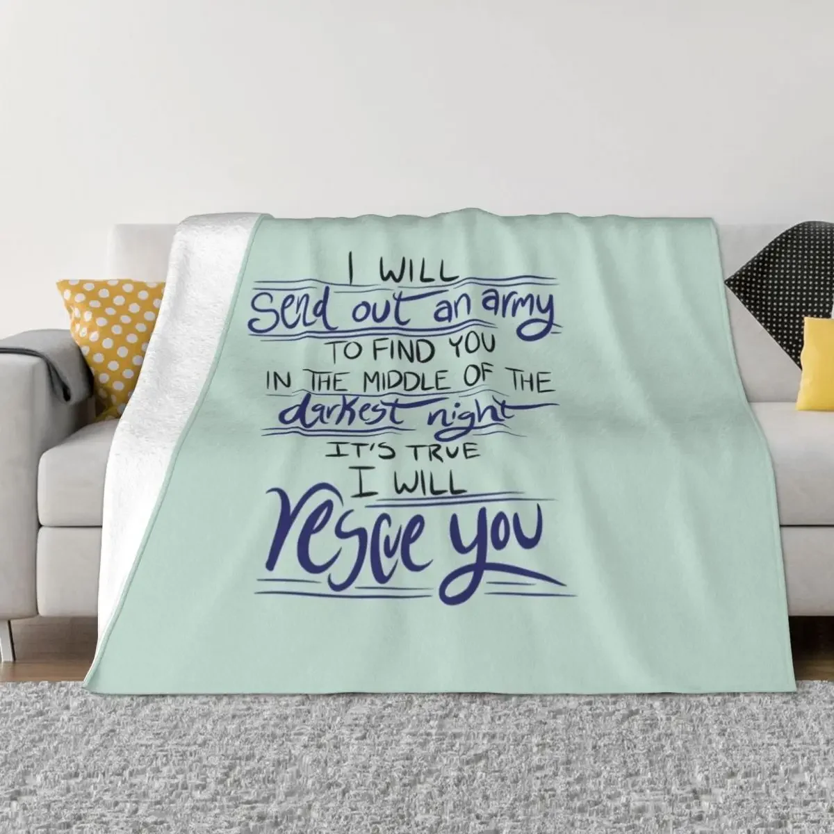 I Will Rescue You - Lauren Daigle Throw Blanket Decorative Sofas Fluffy Softs Blankets