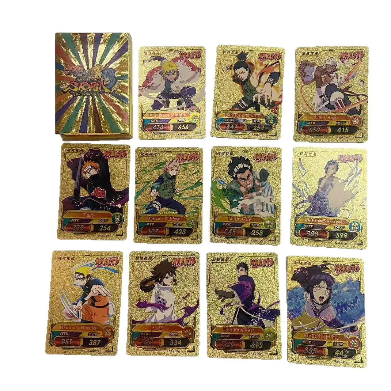 

55 Bandai game cards, Naruto, Naruto, Sasuke, gold foil card game collection English card joint name