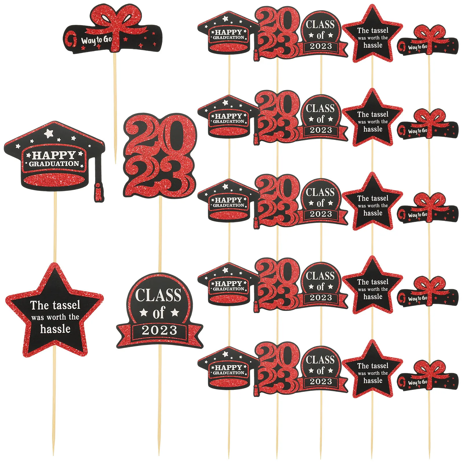 

30 шт. Декоративные украшения для торта на выпускной, креативные топперы для кексов, фруктовые украшения для десертов, принадлежности для выпускной вечеринки, декор для торта