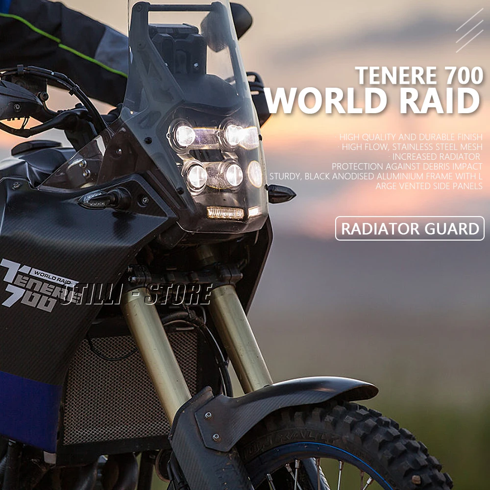 new For Yamaha Tenere 700 World Raid T700 New Motorcycle Accessories Black Tenere 700 Radiator Grille Guard Cover Protector