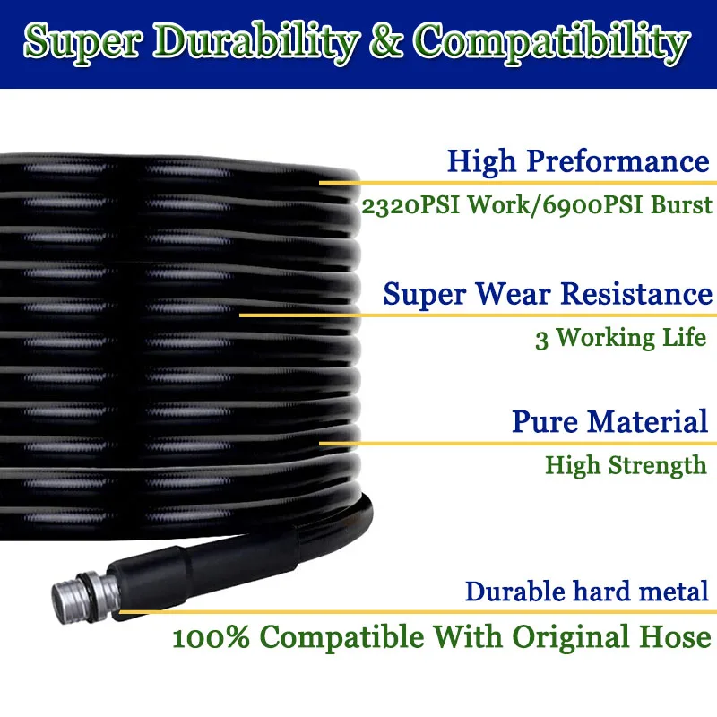 For LAVOR/Parkside High Pressure Cleaner Sewer and Sewage Clean Nozzle High Pressure Hose Water Jet High Pressure Hose