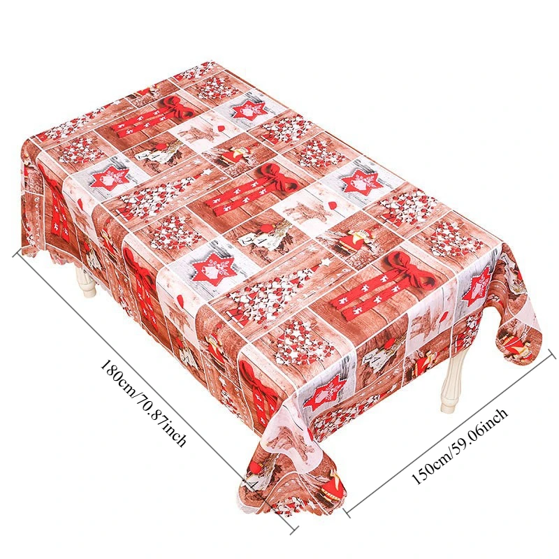 Christmas Tablecloth Creative Printed Table Flag Christmas Arrangement Supplies Party Holiday Tablecloth Decoration