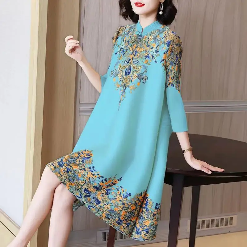

Flattering Midi Length Loose Fitting Maternity Dress Fashionable Style plus Size Women's Clothing Belly Covering Yo...