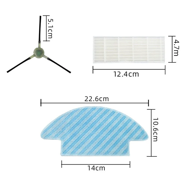 Brosse latérale et filtre Hepa pour aspirateur robot, vadrouille, M210, M210S, M210B, M210P, M213, K2, K3, K4, vie