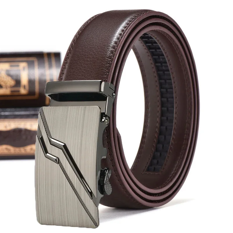 

3.5cm New Men's Leather Belt Alloy Automatic Buckle Business Leisure Youth Middle-aged and Elderly Belt Designer Belt for Men