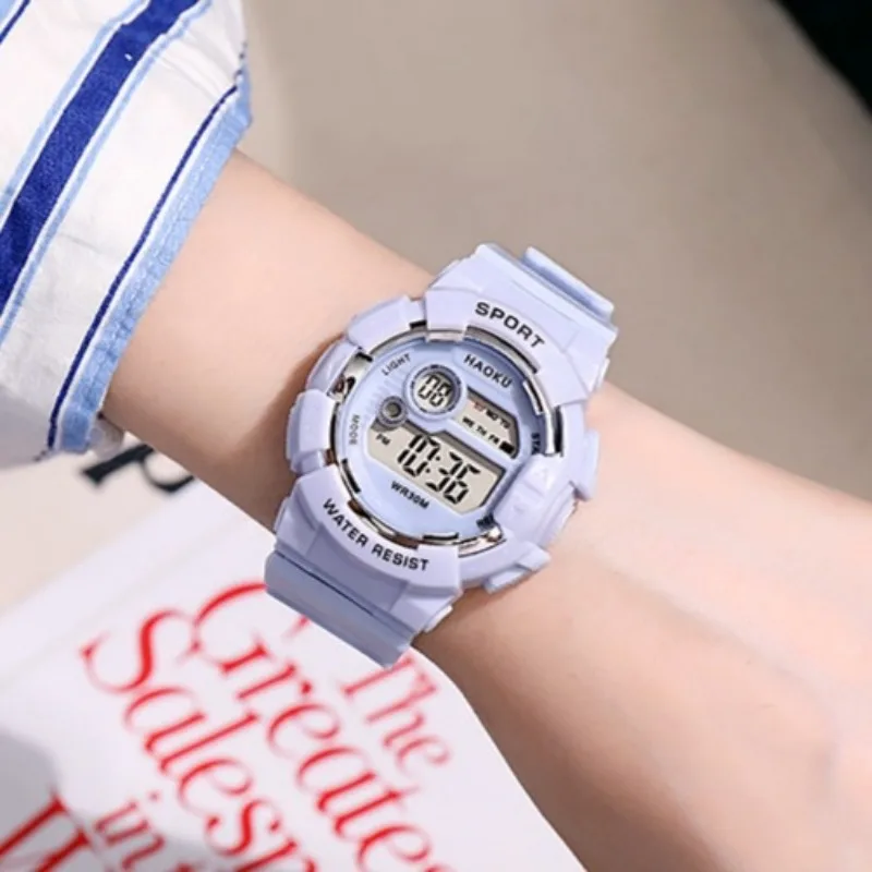 Reloj electrónico, calendario semanal despertador luz luminosa estudiante de secundaria unicornio ins macarrón reloj electrónico