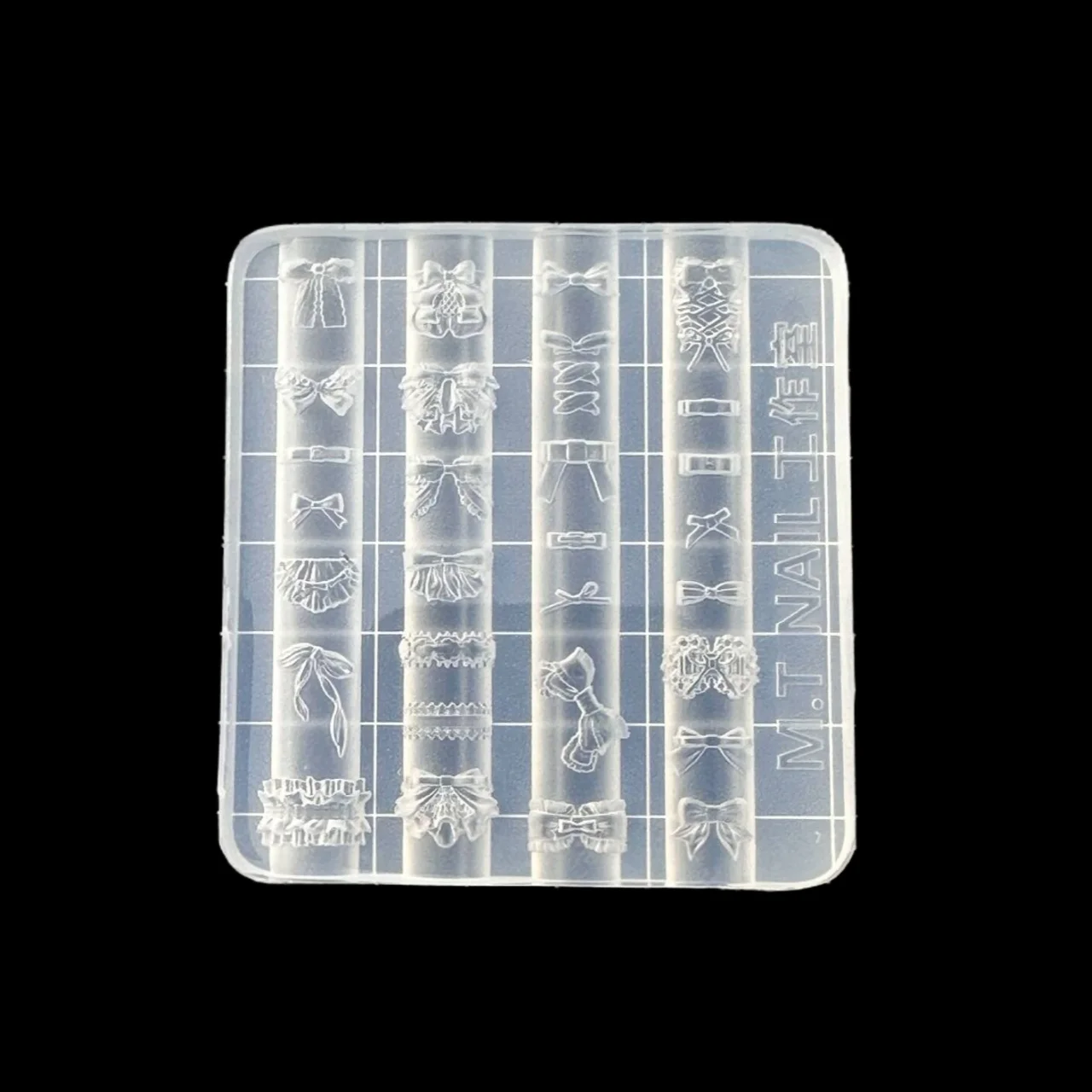 Bowknot 3d silicone molde de unhas doce flor coração rendas modelos de unhas transparentes diy decoração da arte do prego manicure ferramenta de design