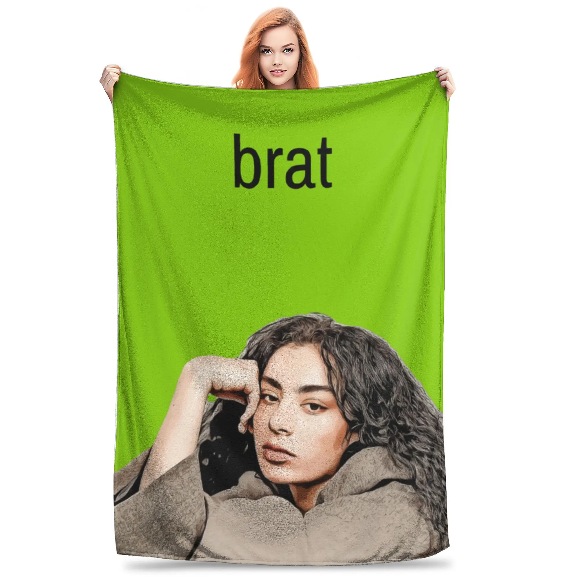 Charli Xcx Green Brat Tour Accessories Blanket Lightweight Warm  Throw Blankets for Sofa  Throws And Blankets