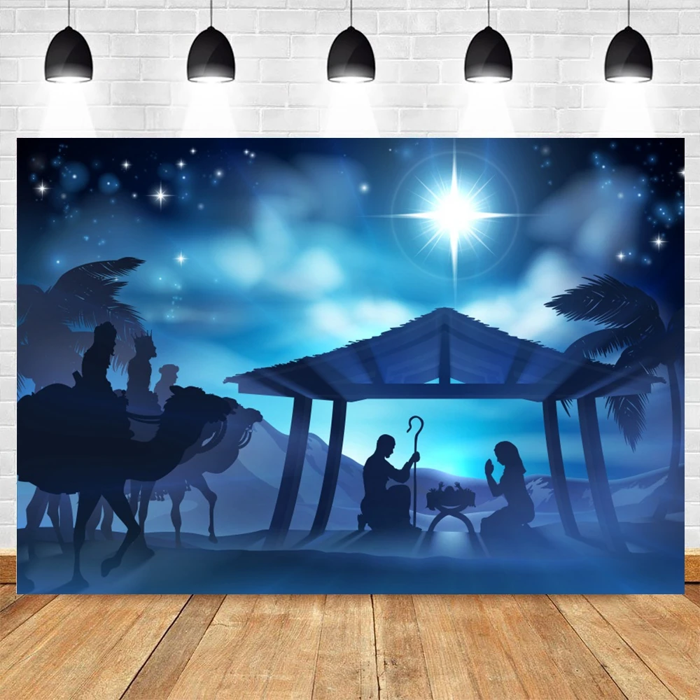 Nativity Scene Backdrop Christmas Photography Birth Of Jesus Christian Photo Background Photozone Photophone Shoot Booth Poster