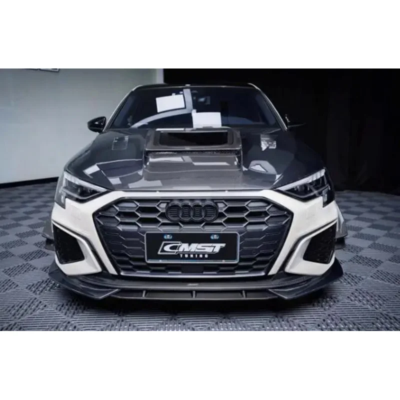

For Audi A3 S3 2021 2022 2023 Real Carbon Fiber Bumper Front Lip Rear Diffuser Side Skirt Spoiler Wind Knife Body Kit
