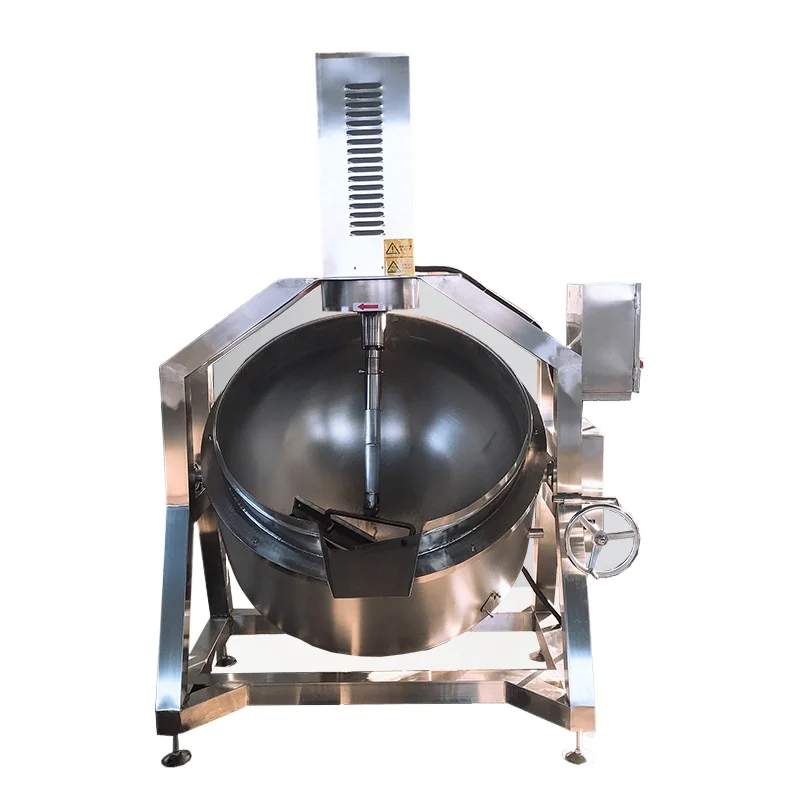 Máquina comercial de cocina central para saltear, máquina grande de gas para cocinar arroz, harina y pasta de Ejiao, semiautomática
