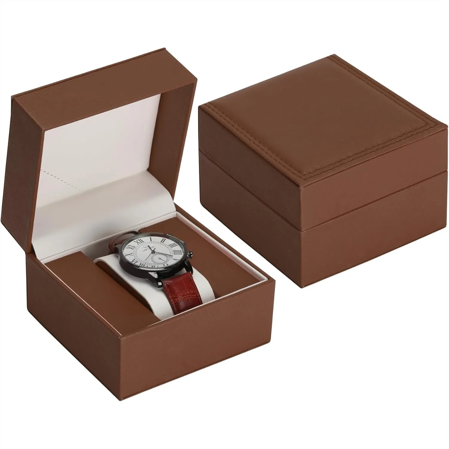 

Single Watch Gift Box for Men Women, Jewelry Storage Case with Velvet Interior, Travel Display Organizer
