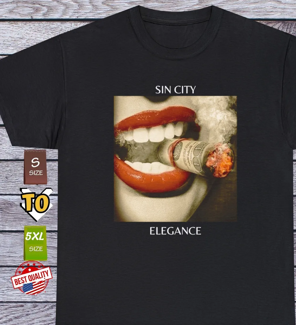 Sin City Elegance Las Vegas Poker T Shirt, Vintage Old School Clothing Tee