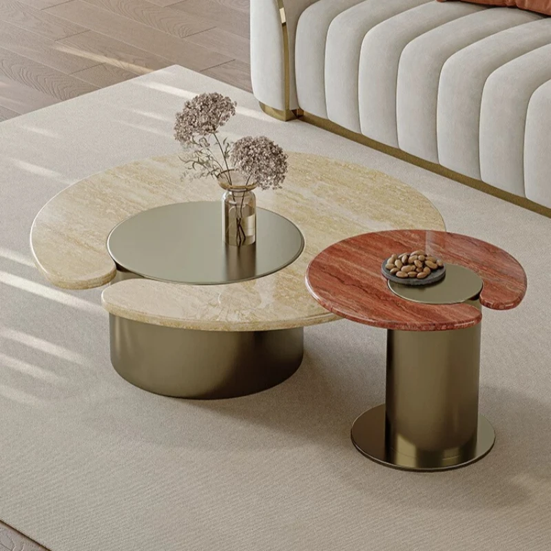 Sofa Marble Coffee Table Living Room Center Chrome Irregular Coffee Table Art Low Mesa De Centro Sala Classic Furniture