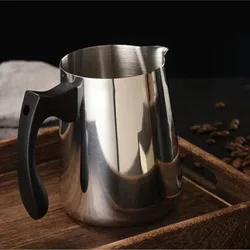 600/900ml 304 Stainless Steel Milk Frothing Pitcher Insulated Handle Wax Cup Espresso Craft Latte Milk Cream Foam Cup Home Café