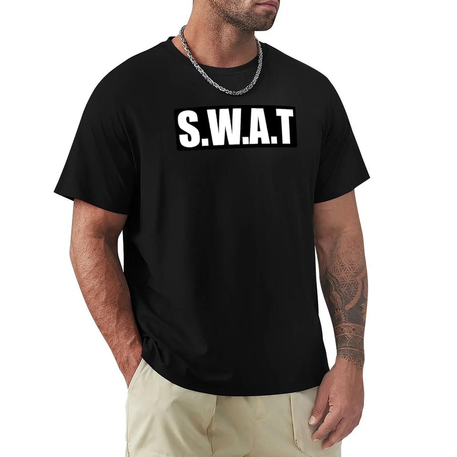 

S.W.A.T - Logo Block T-Shirt Personalized t-shirt luxury clothing labubu cotton graphic tees Blouse shirts graphic tee men