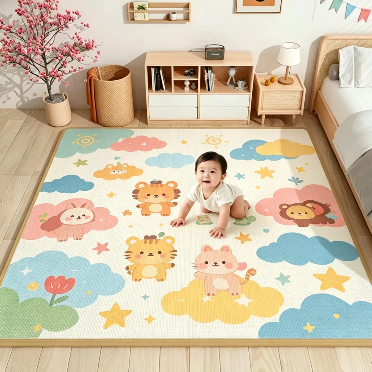 Non-toxic New 10 Styles and 5 Sizes Baby Crawling Play Mat EPE Thick Folding Carpet Play Mat for Children's Mats Safety Kid Rugs