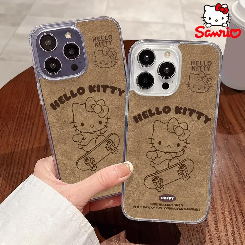 Sanrio Hellokitty Iphone Case Fall Prevention Iphone 16/15/14/13/12/11 Girl Iphone 16 Promax Case Hello Kitty Fashion Accessory