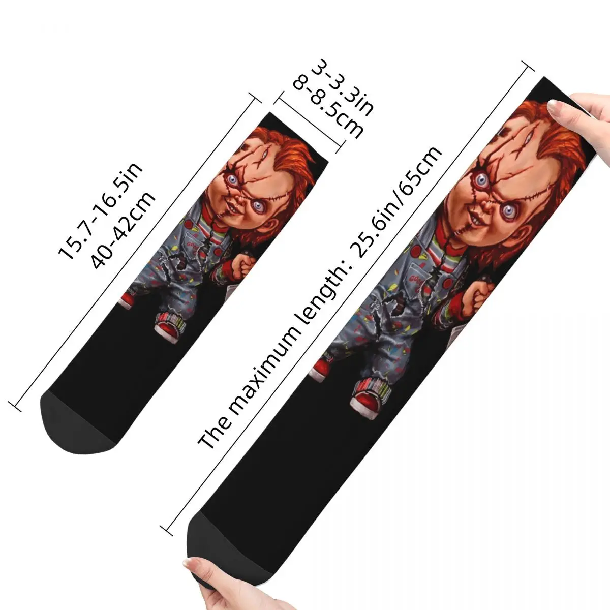 Fashion Unisex The Killer Doll Theme Socks Horror Chucky Accessories Crew Socks Cotton Best Gifts