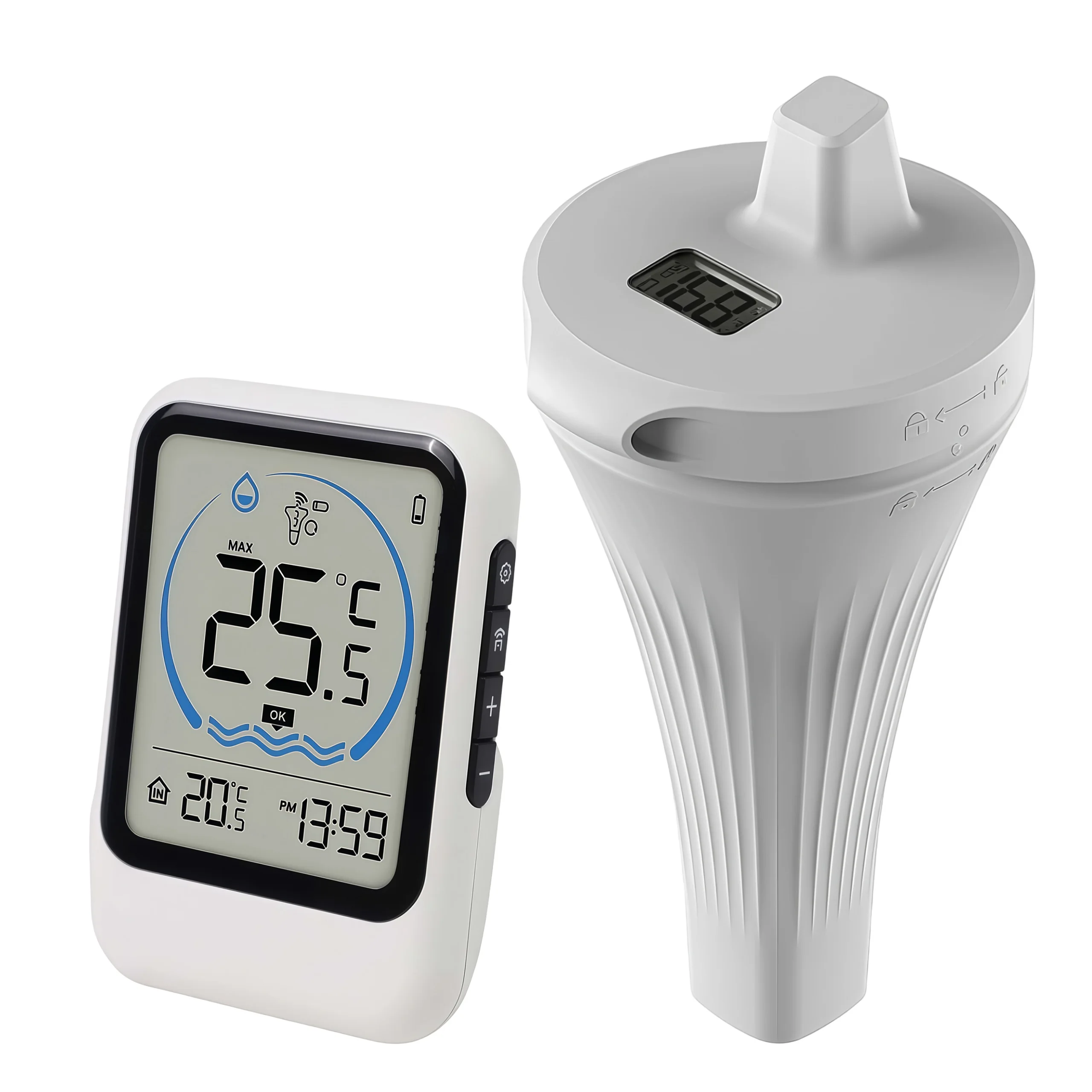 Thermomètre de piscine avec capteur de température pour piscine, aquarium, baignoire, eau