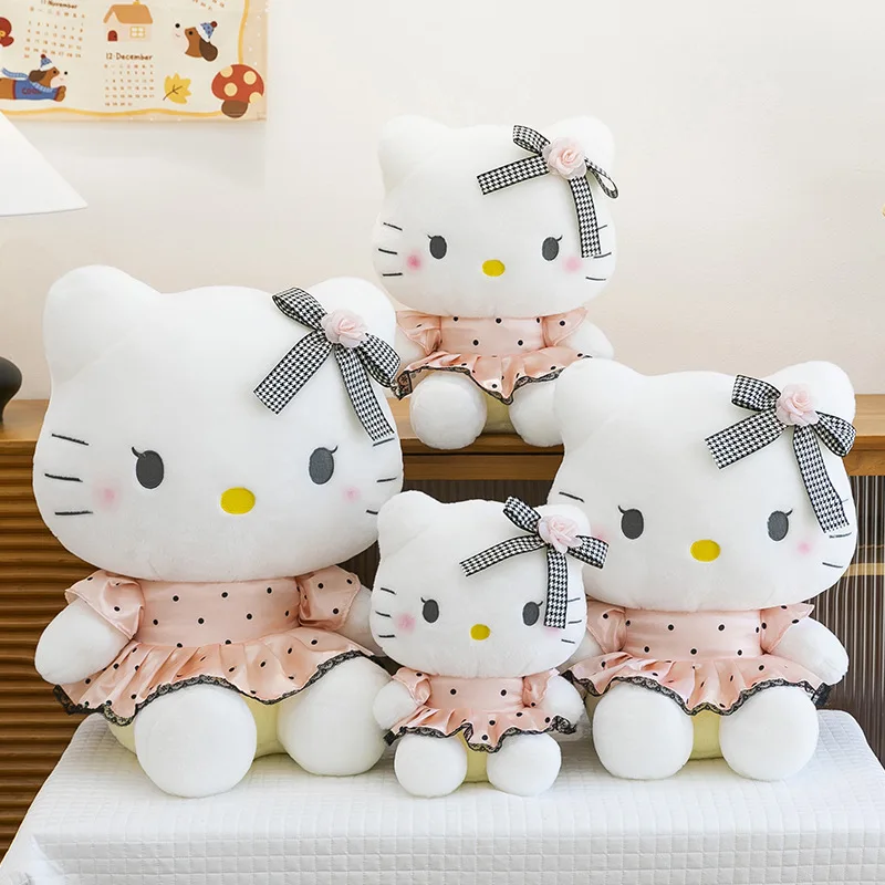 

Kawaii KT плюшевая игрушка Sanrio Hello Kitty кукла с цветочной платьем милое мягкое животное для детей подарок на день рождения мягкий ароматный плюш