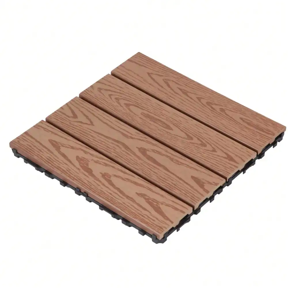 Wood Plastic Composite Deck Tiles Set of 20pcs Composite Decking Resist Rust  Water  Weather Balconies Rooftops Decks