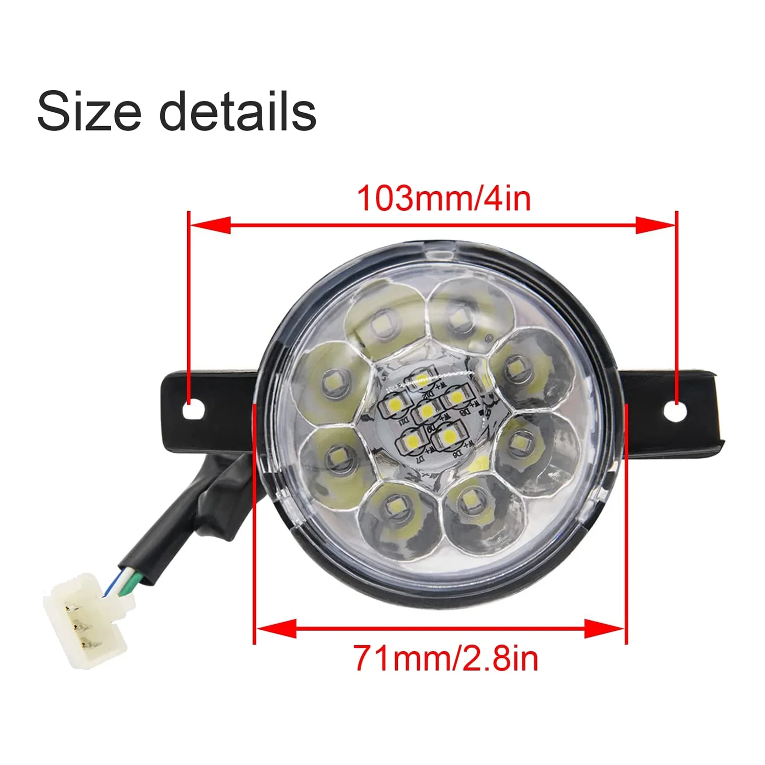 2 pçs 12v led atv farol dianteiro 125cc 150cc 250cc 300cc faróis para chinês taotao jcl baja yamoto kazuma roketa