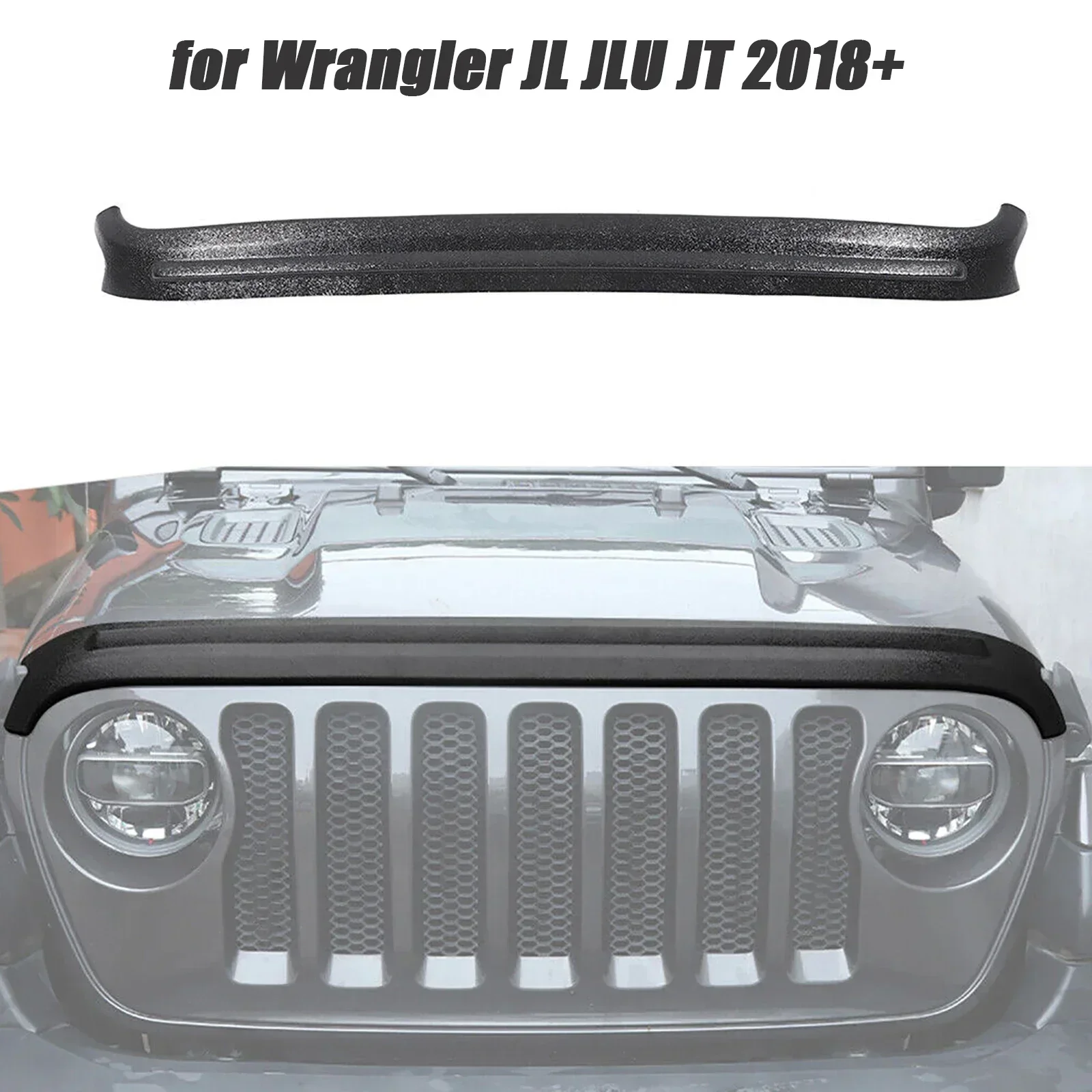 Front Hood Sand Stone Guard Block Air Deflector Bug Shield Engine Hood Bezel for Wrangler JL JLU JT 2018+