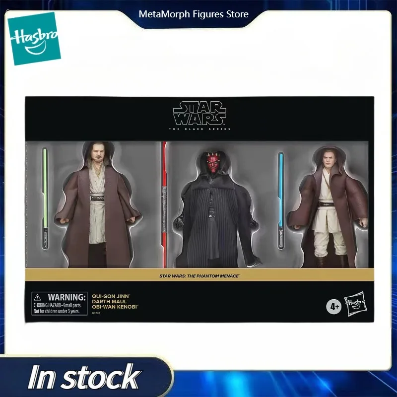 Figuras de acción originales de Hasbro Star Wars The Black Series, QUI-GON JINND, ARTH MAUL y OBI-WAN KENOBI, modelo de colección
