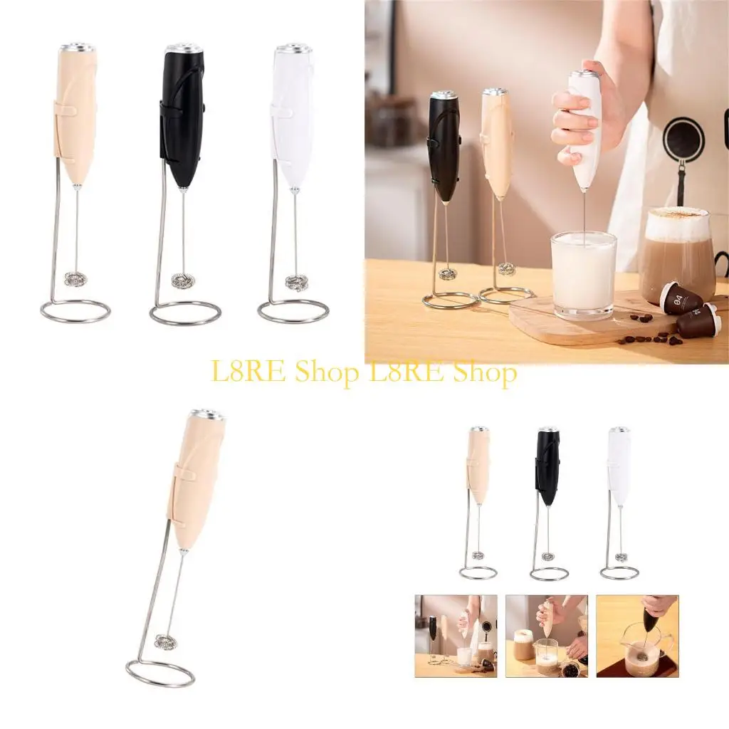 

L8RE High Efficiency Handheld Milk Frother Electric Whisk for Coffee and Dessert Battery Powered Drink Mixer Kitchen Supplies