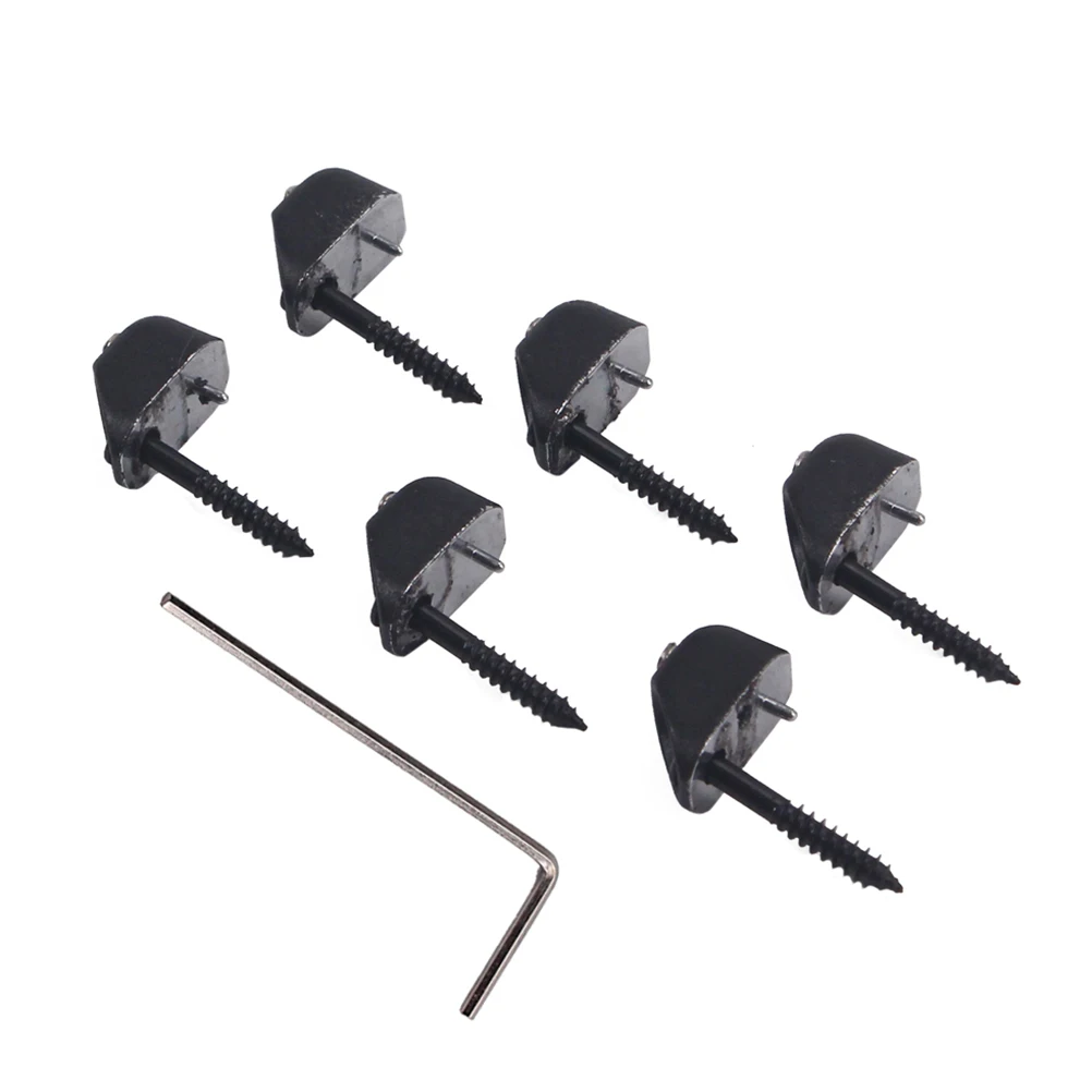 

6Pcs Guitar String Locking Nut Metal Anti-corrosive Durable 1Wrench 6Screw Easy Install Headless Bass Electric Guitar Parts