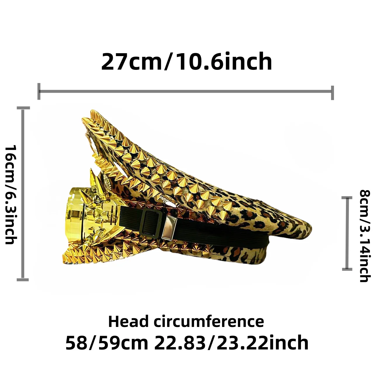 Leopard Print Steampunk Captain Hat occhiali Punk Gold Music Festival Masquerade berretto militare Costume Cosplay Accessor Unisex