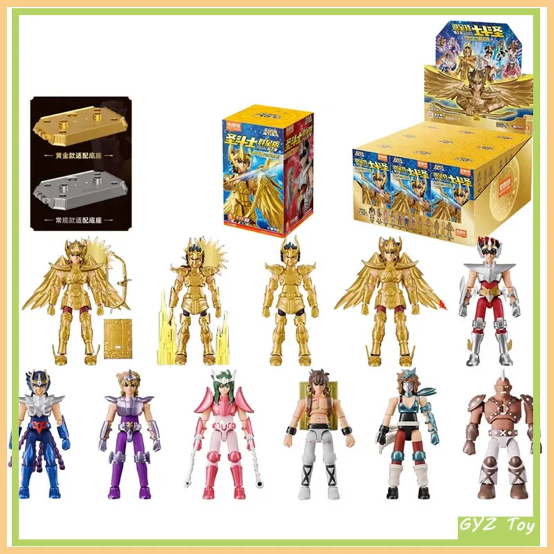 Original Blokees Gold Saint Action Figure Champion Saori Kido Seiya Mu Aiolia Assembly Anime Action Figure Kids Birthday Gift