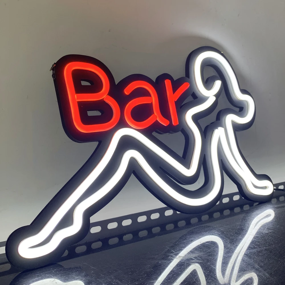 LED Bar Neon Sign for Beer Bar Club Spa Store Window Business  Sign Light Woman  Body Shape Glowing Art Light Sign
