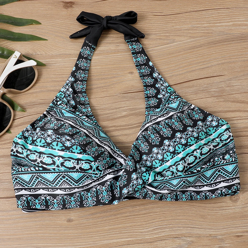 2023 New Women Retro Bathing Suit Swimsuit Female New Design Printing Bikini Swimwear Summer High Waist Two Piece Set Bath Suit