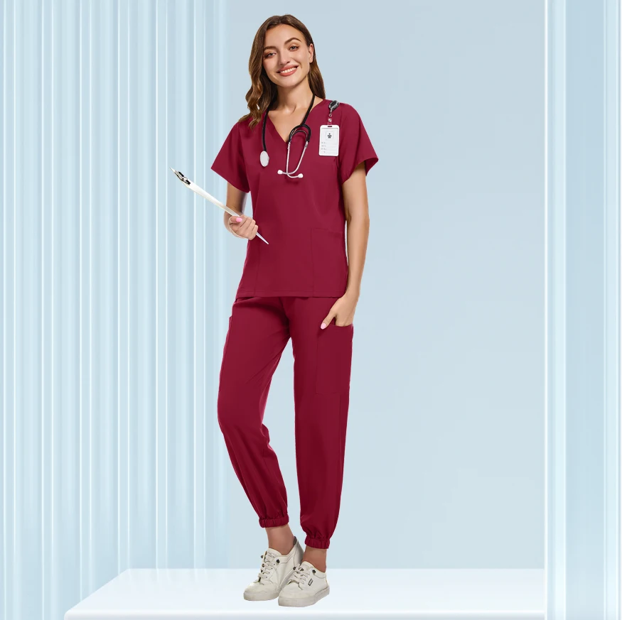 Unissex médico uniformes médicos das mulheres dos homens roupas de enfermagem beleza traje enfermagem esfrega conjuntos dentista workwear clínico topos calças