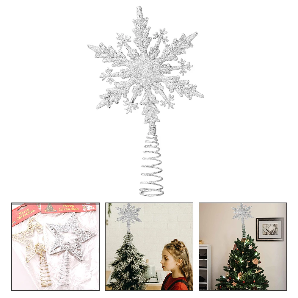 

1Pcs Christmas Tree Topper Snowflake Elegant Iron Design for Holiday Tree Decoration Christmas Snowflake Topper