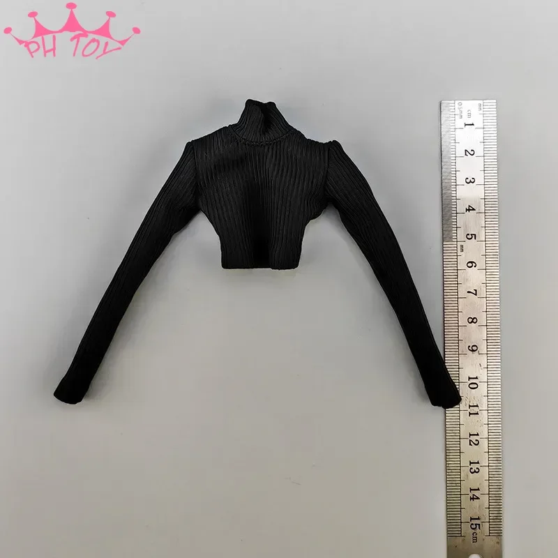 1/6 Scale Female Soldier Long Sleeves T-shirt Slim Fit Turtleneck Tops Clothes Accessory Model for 12'' Action Figure Doll DIY