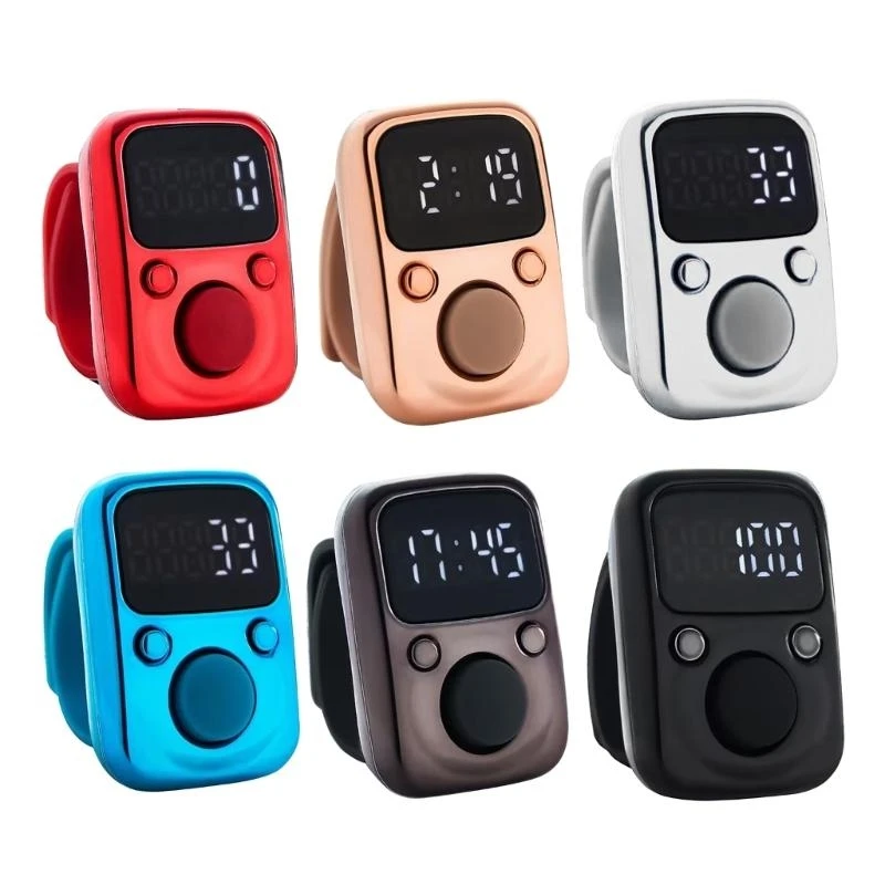 Smart Ring Finger Counter LED Electronic Handheld Tally Counter Clicker With Time Luminous Counter Ring Rechargeable Counter