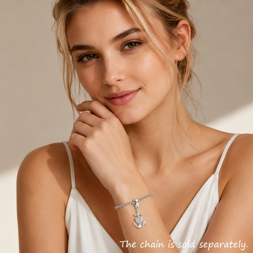 Dangle Charm Pendant Faith Hope Love Cross Hearts Anchor Brand New Inspirational 925 Sterling Silver Vintage Gift