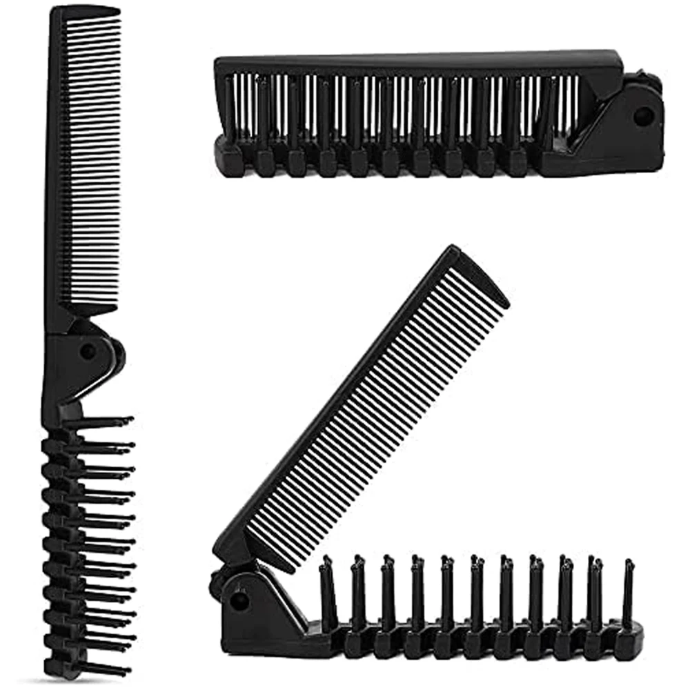 

1pc Fold-able Travel Hair Brush Comb Portable Folding Mini Compact Pocket Double Headed Comb for Men and Women Hair Styling Tool