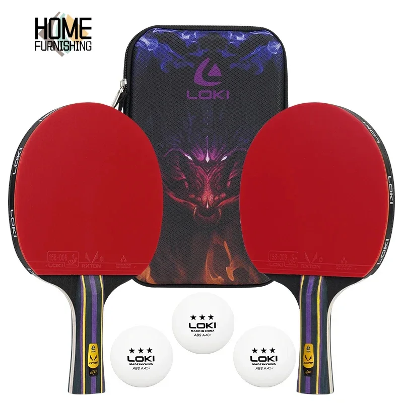 Loki new blade technology ping pong racket ayous core 7 ply table tennis bats rackets with 3 balls