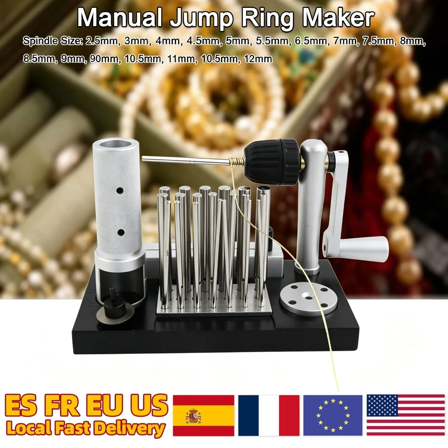 Stainless Steel Jump Ring Maker Machine Manual Wire Winding Tool for Jewelry Necklace Making & Silver Wire Coil Craft Wire Drawing Tool with 20 Mandrels Jewelry Tools