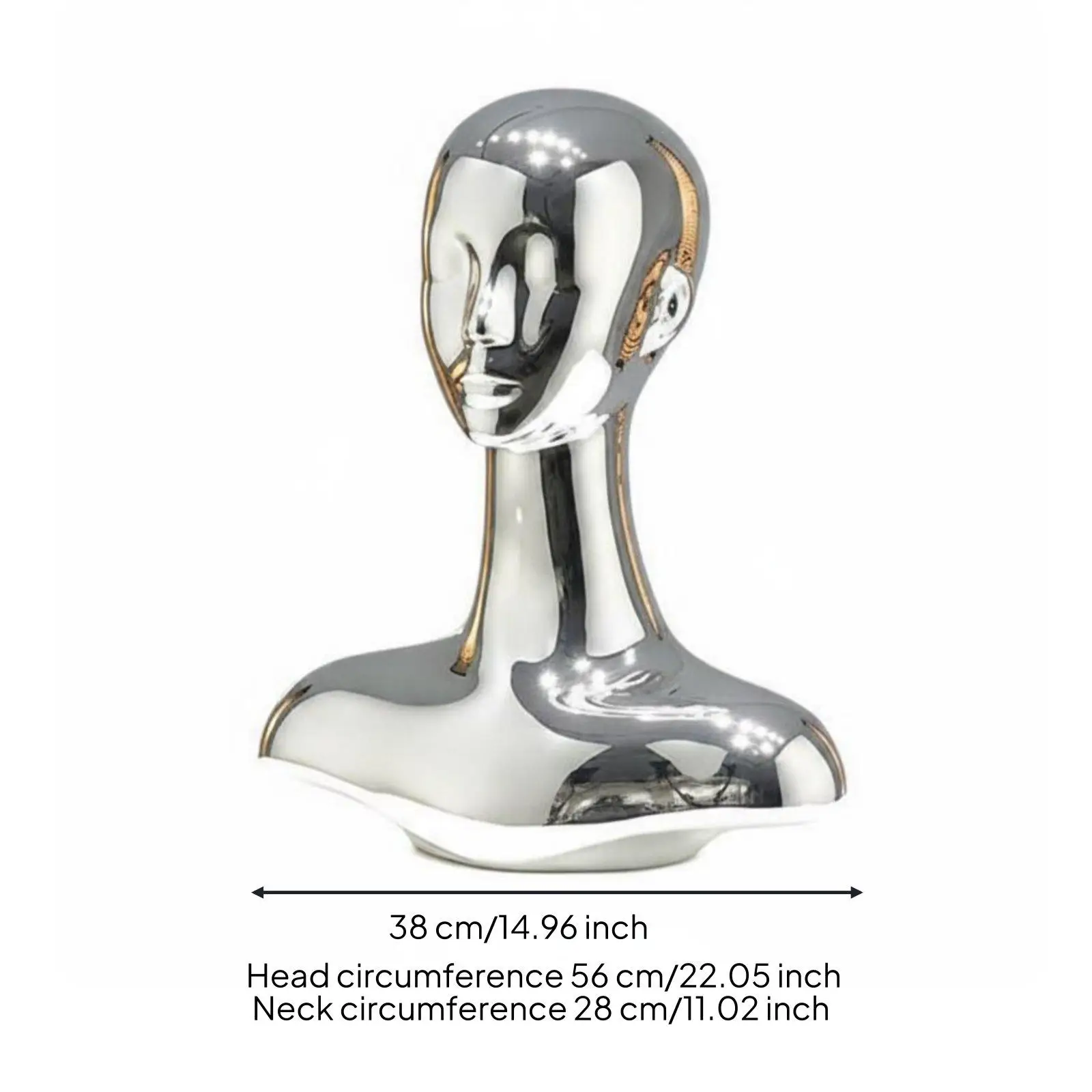 Luxury Electroplated Mannequin Head Bust Stand Necklace Display for Jewelry Counter Retail Use