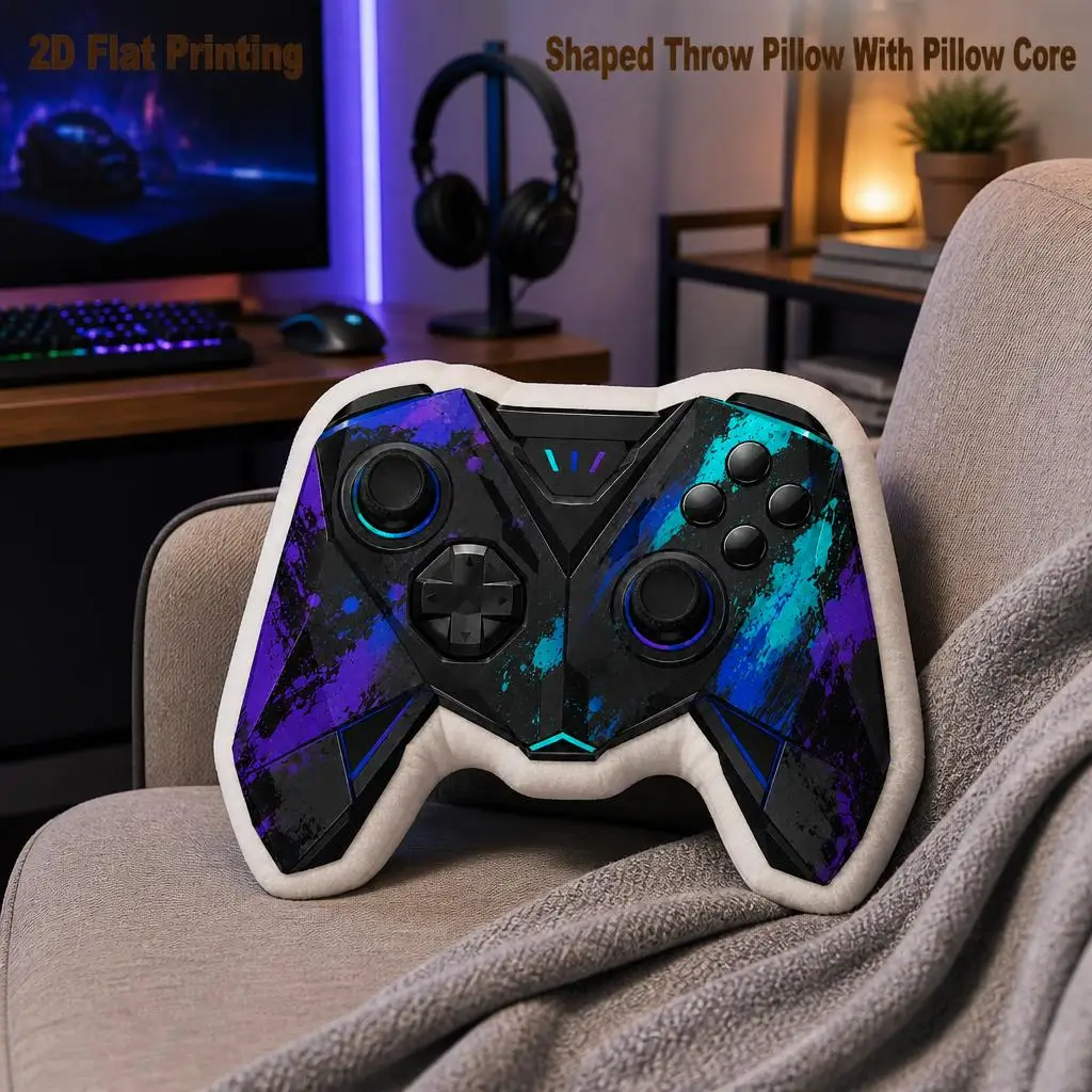 Galaxy Controller Gamer Gift Plush Pillow Cushion Irregular Stuffed Throw Pillow Home Decor Gift Sofa Bed Home